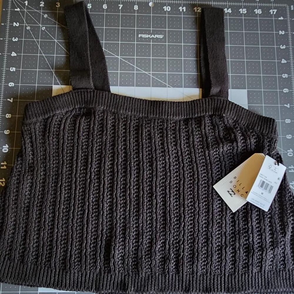 Billabong Women's Black and Grey Crop-top